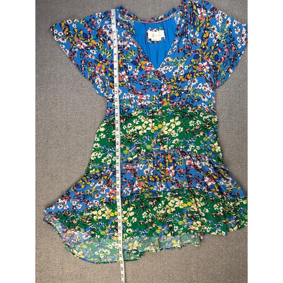 by Anthropologie Robin Tiered Floral Mini Dress Bohemian Coastal Cowgirl Small - Picture 7 of 10